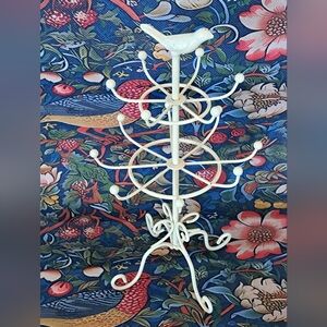 2/$20 Vintage possibly 80's, Cream color Metal Jewelry Tree Stand